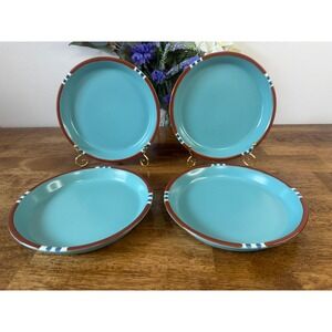 Dansk Mesa Turquoise Side Plates Set Vintage Japan Southwest Stoneware Retro
